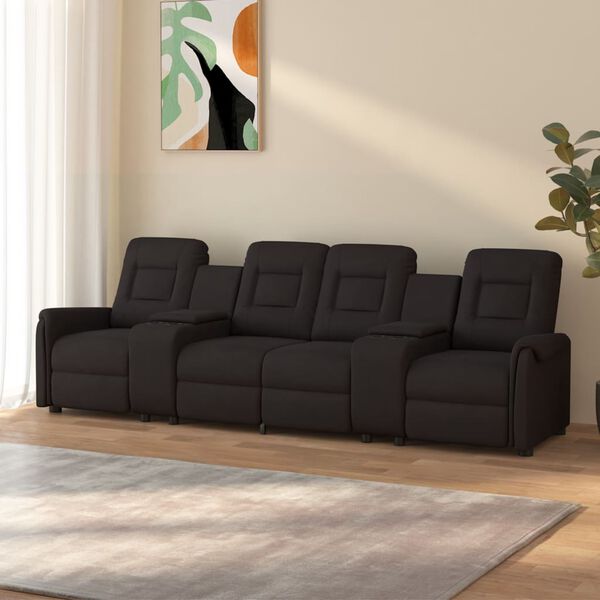 vidaXL 4-Sitzer Massagesessel mit Getr&auml;nkehalter Schwarz