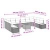 vidaXL Gartensofa-set mit Kissen 10 pcs Schwarz Polyrattan