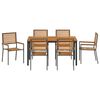 vidaXL Garten Essgruppe 7 pcs Grau und Braun Poly-Rattan