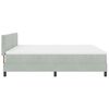vidaXL LED Boxspringbett mit Matratze Hellgrau 180 x 200 cm Samt