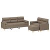 vidaXL 3-tlg. Sofagarnitur mit Kissen Taupe Stoff