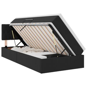 vidaXL LED-Speicherbett mit Matratze Schwarz 100 x 200 cm Samt