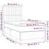 vidaXL Boxspringbett mit Matratze Dunkelgrau 90x200 cm Samt