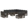 vidaXL Gartensofa-set 14 pcs Grau Poly-Rattan