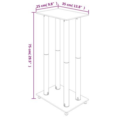 vidaXL Lautsprecher-Ständer 2 Stk. Schwarz & Silbern Hartglas 4 Säulen