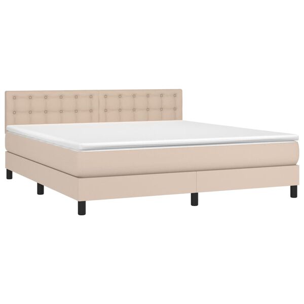 vidaXL Boxspringbett Matratze Cappuccino-Braun 180x200 cm Kunstleder