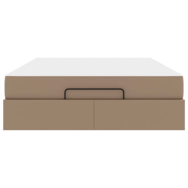 vidaXL Bettgestell mit Matratze Cappuccino 160 x 200 cm Kunstleder