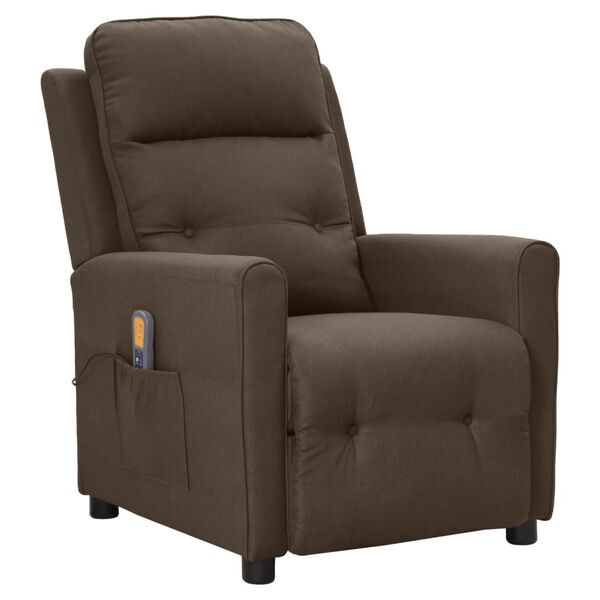 vidaXL Massagesessel Dunkelbraun Stoff