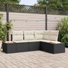 vidaXL Gartensofa-set mit Kissen 4 pcs Schwarz und Creme Polyrattan