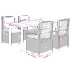 vidaXL 5-tlg. Garten-Essgruppe mit Kissen Braun Poly Rattan