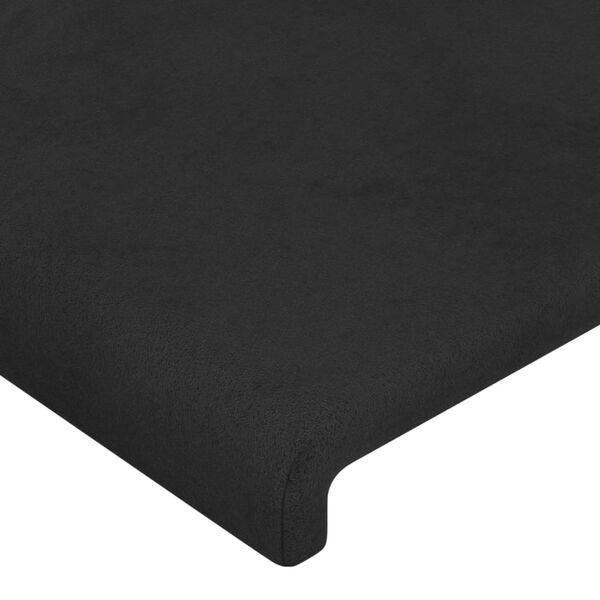 vidaXL Kopfteil Schwarz 100x5x118/128 cm Samt