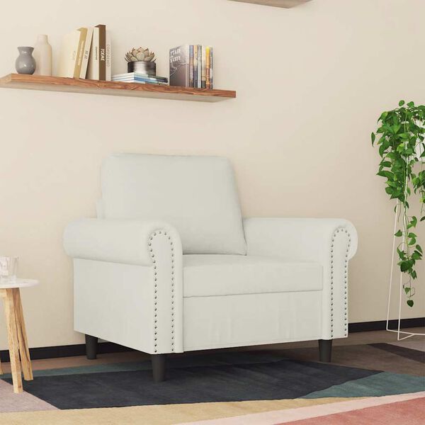 vidaXL Sessel Creme 60 cm Samt