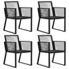 vidaXL 5-tlg. Garten-Essgruppe PVC Rattan Schwarz