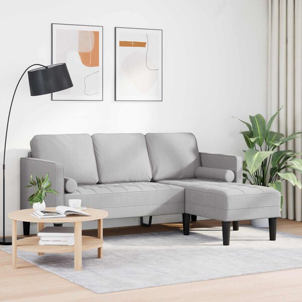 vidaXL Sofa Set mit Kissen Wolkengrau Polyester