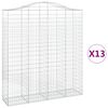 vidaXL Gabionen mit Hochbogen 13Stk. 200x50x220/240cm Verzinktes Eisen
