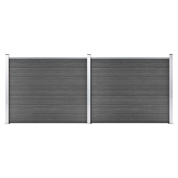 vidaXL Zaunelement Set WPC 353x146 cm Schwarz