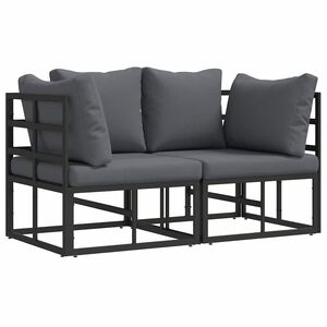 vidaXL Gartenm&ouml;bel 2 St&uuml;ck Schwarz und Anthrazit 71,5 x 71,5 x 71 cm