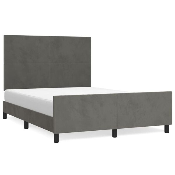 vidaXL Bettgestell ohne Matratze Dunkelgrau 140x190 cm Samt