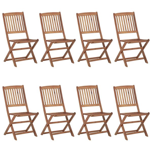 vidaXL Klappbare Gartenst&uuml;hle 8 Stk. Massivholz Akazie