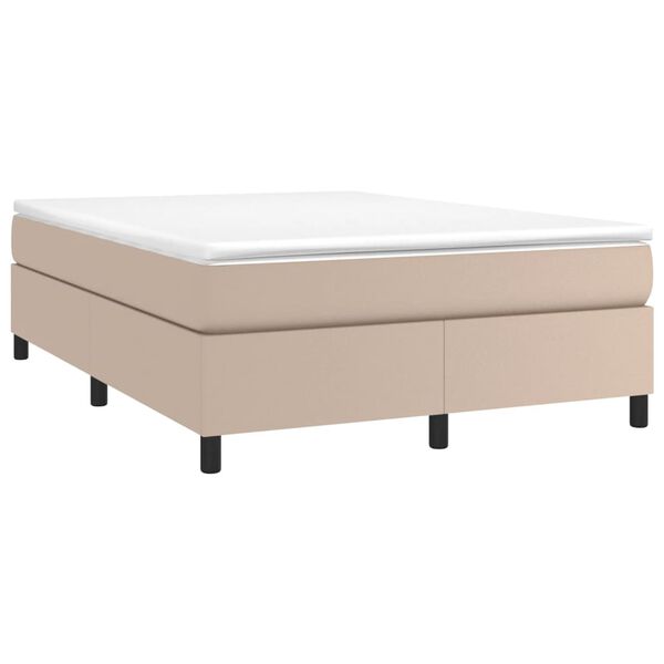 vidaXL Boxspringbett Matratze Cappuccino-Braun 160x200 cm Kunstleder
