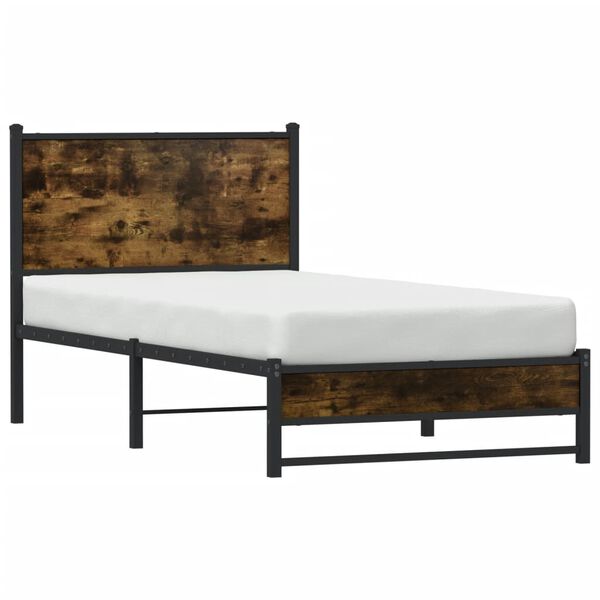vidaXL Metallbett ohne Matratze R&auml;uchereiche 90x200 cm
