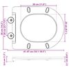 vidaXL Schnellverschluss-WC-Sitz Grau 44 x 36,4 x 3,4 cm Duroplast