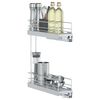 vidaXL K&uuml;chen-Drahtkorb 2-stufig Ausziehbar Silbern 47x12x56 cm