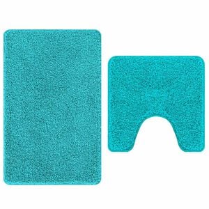 vidaXL Anti-Rutsch Badematten-Set 2 stk. T&uuml;rkis 50 x 50 cm PP