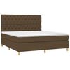 vidaXL Boxspringbett mit Matratze & LED Dunkelbraun 160x200 cm Stoff