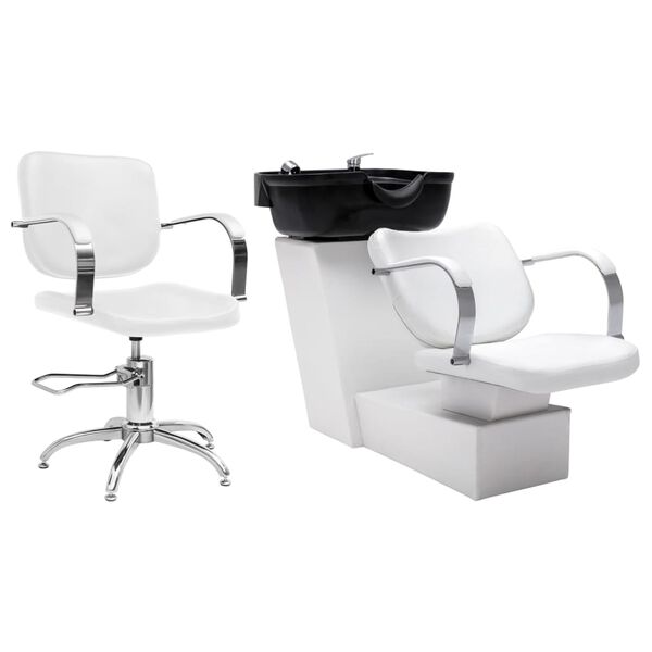 vidaXL Waschsessel mit Friseurstuhl Kunstleder