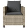 vidaXL 3-tlg. Bistro-Set mit Kissen Hellgrau Poly Rattan