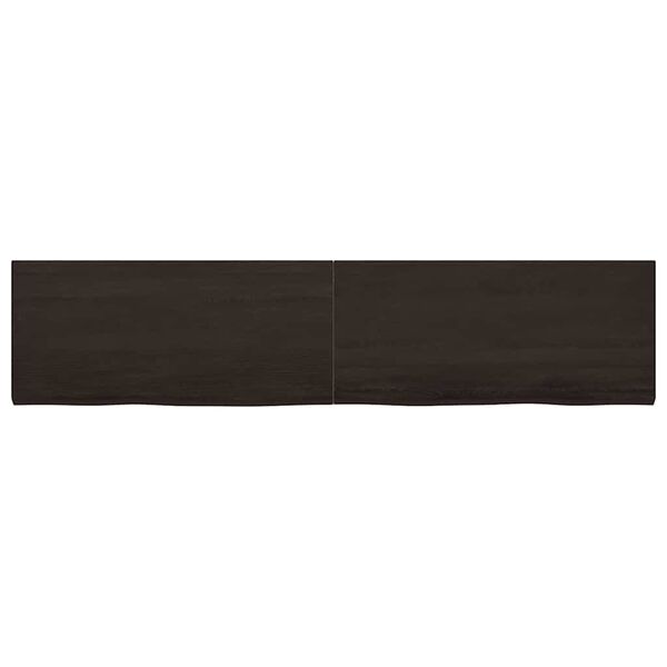 vidaXL Wandregal Dunkelbraun 220x50x(2-4)cm Massivholz Eiche Behandelt