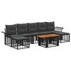 vidaXL Gartensofa-set 8 stk. Schwarz und Dunkelgrau Poly-Rattan