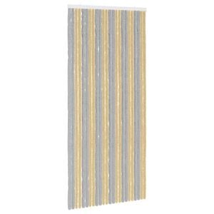 vidaXL Insektenschutzvorhang Chenille Grau und Beige 100 x 220 cm