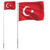 vidaXL Flagge der T&uuml;rkei mit Mast 5,5 m Aluminium