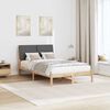 vidaXL Bettgestell Braun und Dunkelgrau 135 x 190 cm Massivholz Kiefer