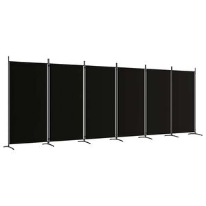vidaXL 6-tlg. Paravent Schwarz 520x180 cm Stoff