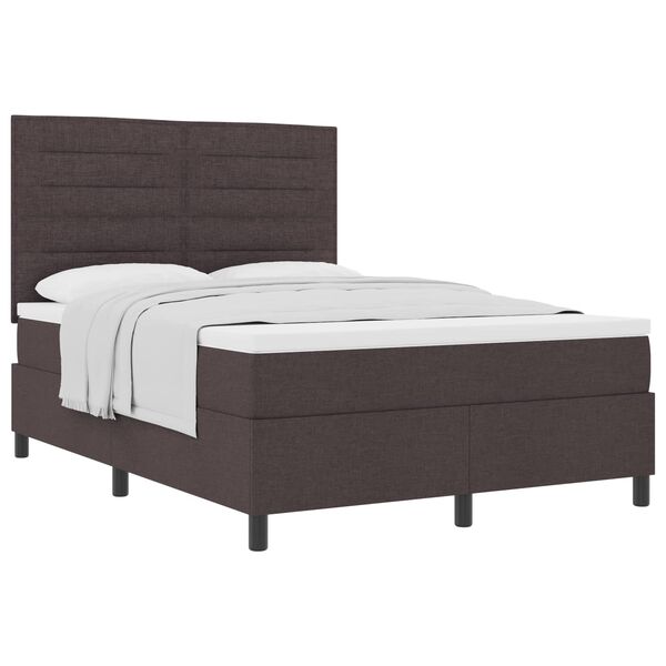 vidaXL Boxspringbett mit Matratze Dunkelbraun 160 x 200 cm Stoff