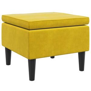 vidaXL Hocker mit Holzbeinen Gelb Samt