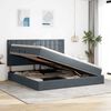 vidaXL Bett mit Stauraum und LED mit LED Dunkelgrau 200 x 200 cm Samt