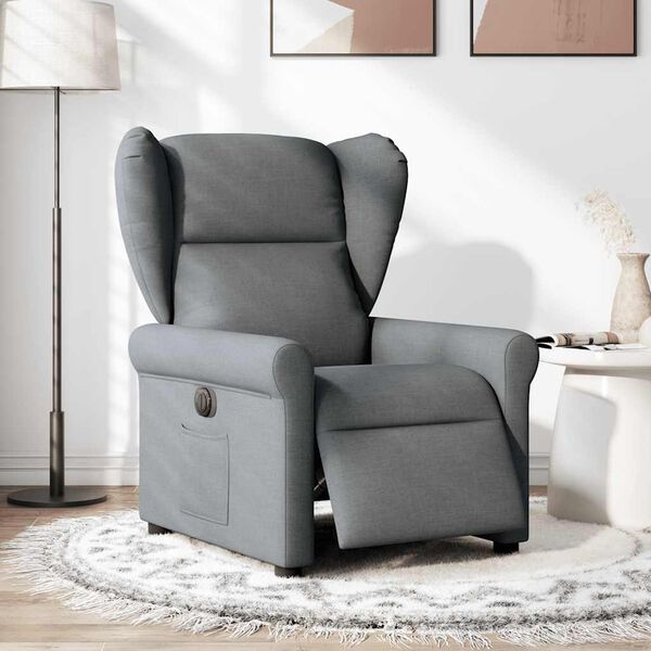 vidaXL Relaxsessel Elektrisch Dunkelgrau Stoff