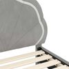 vidaXL Kinderbettgestell mit Kopfteil Hellgrau 80 x 160 cm Samt