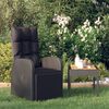 vidaXL Garten-Liegestuhl mit Auflage Poly Rattan Schwarz