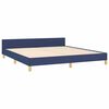 vidaXL Bettgestell mit Kopfteil ohne Matratze Blau 160x200 cm Stoff