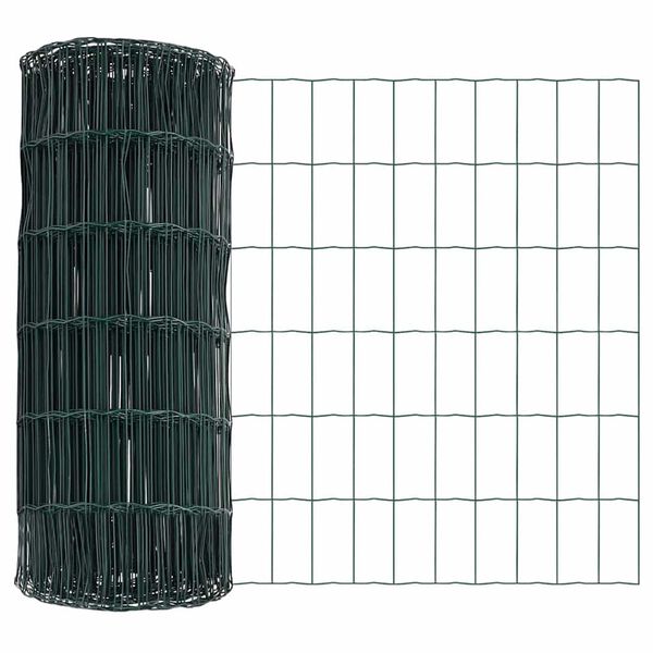 vidaXL Eurozaun Gr&uuml;n 0,4 x 10 m PVC-beschichtetes Eisen