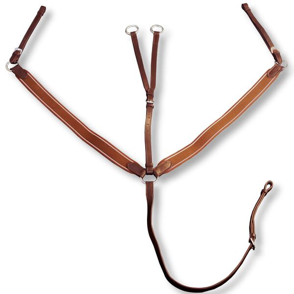 Elastisches Vorderzeug aus Leder Martingal verstellbar braun Pony