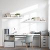 vidaXL Schweberegale 2 Stk. Hochglanz-Wei&szlig; 120x23,5x3,8 cm MDF