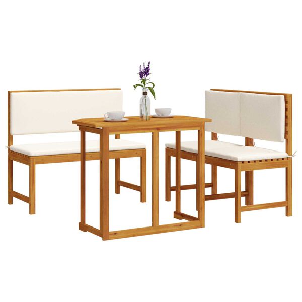 vidaXL Garten Bistro Set 3 pcs Braun Massivholz Akazie