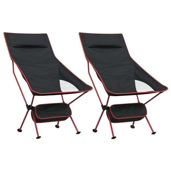 vidaXL Campingst&uuml;hle 2 Stk. Klappbar Schwarz Oxford-Gewebe Aluminium