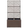 vidaXL Hochbeet mit Rankgitter 2 Töpfe 58×30×107cm Poly Rattan Braun
